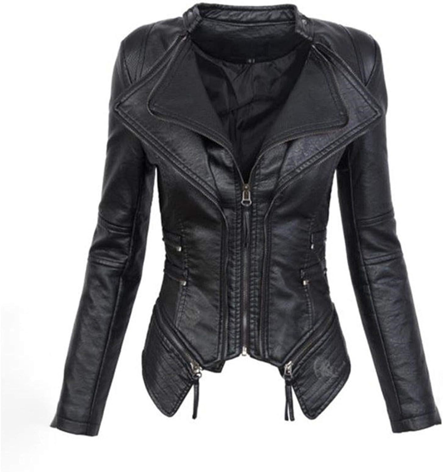 Gothic Couro Falso PU Mulheres Jaqueta De Inverno Moda Outono Motocicleta Jaqueta De Couro Preto Casacos Outerwear