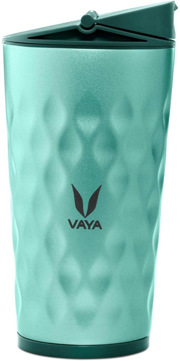 VAYA DRYNK Stainless Steel 350ml Vacuum Insulated Flask Sipper Water Bottle with Magnetic Latch Lid, Hot and Cold Kids Water Bottle for Girls, Leakproof Bottle, Green