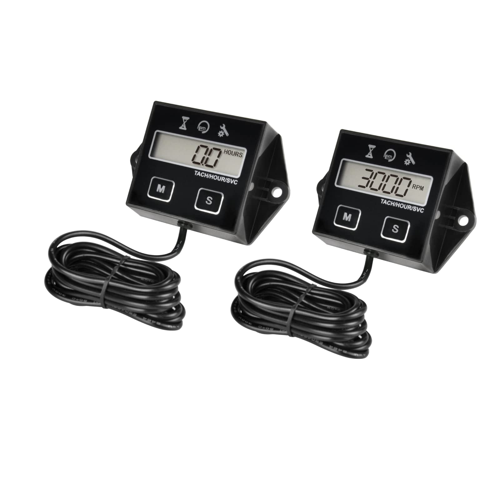 2 Pieces Runleader Digital Timer Tachometer Maintenance Reminder
