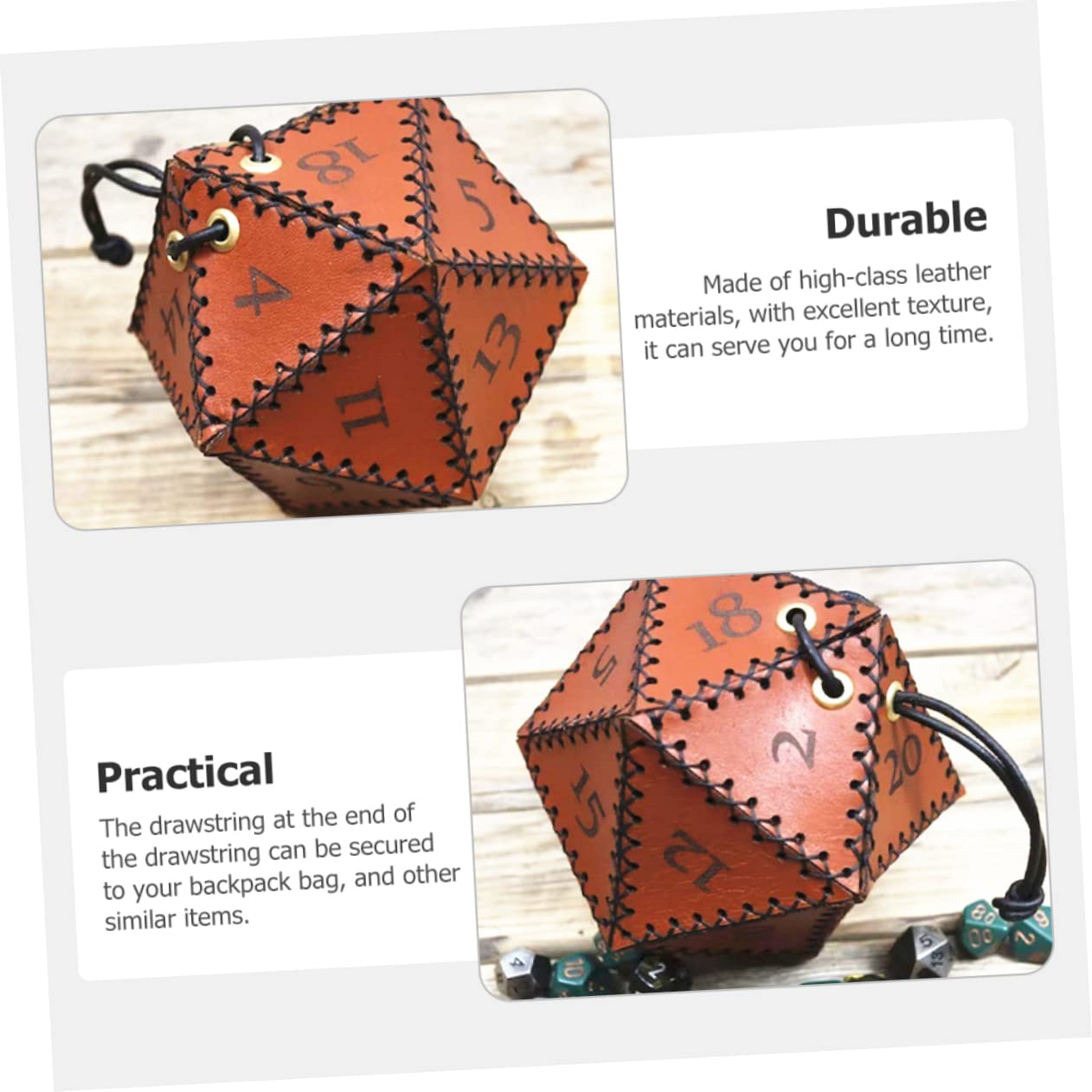 BESPORTBLE 3pièces à Dés Polyédriques Pochette De Rangement Pratique pour Dés Bijoux Et Accessoires Organisateur Portable avec Cordon De Serrage pour Jeux De Société Et Collection