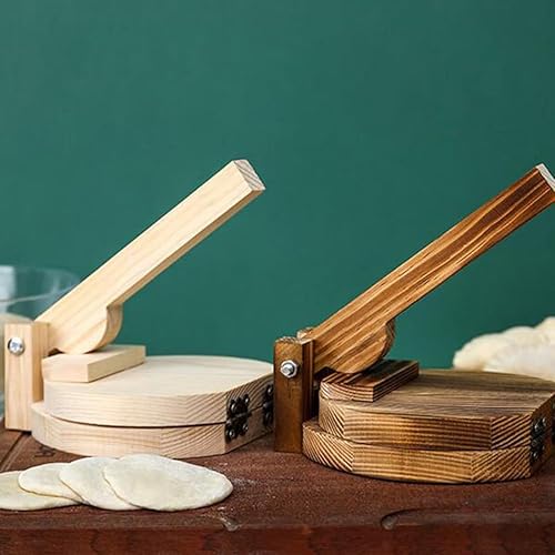 Miniatura 8 de DOITOOL Prensa de tortilla de 6 pulgadas – Prensa tradicional para hacer tortillas de madera que ahorra mano de obra, prensa de masa de madera para