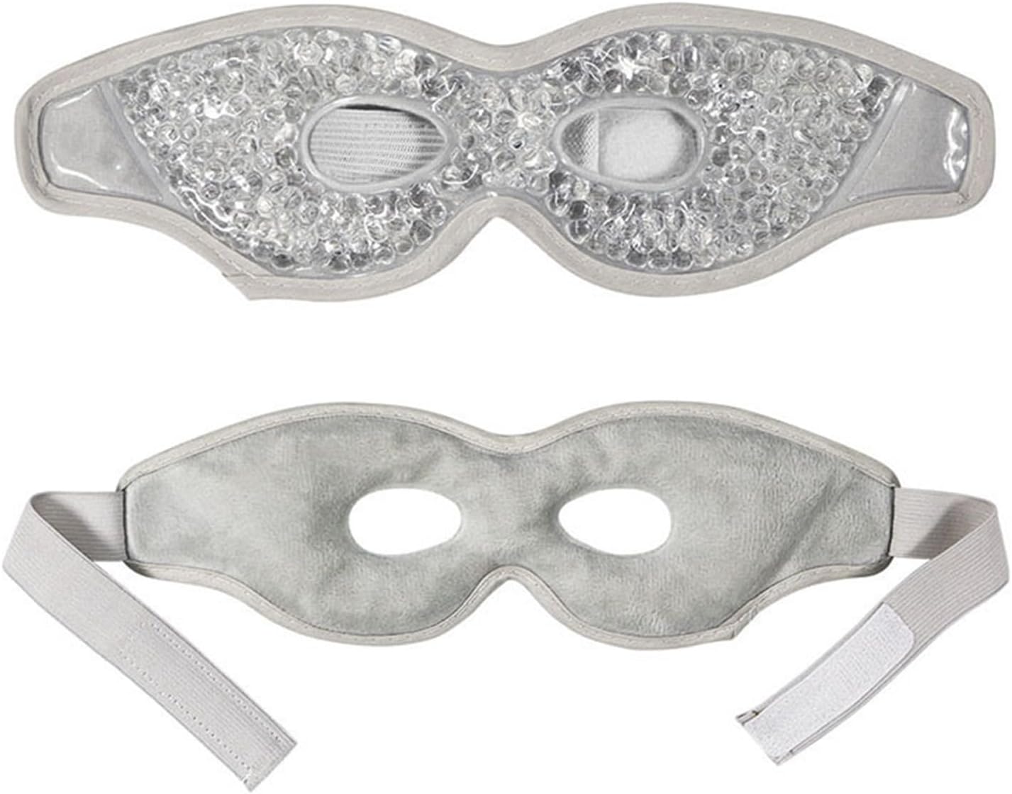2Pcs Reusable Cooling Gel Eye Mask with Eye Holes, Hot Cold Compress Pad, Soothing Eye Care Pack(Gray)