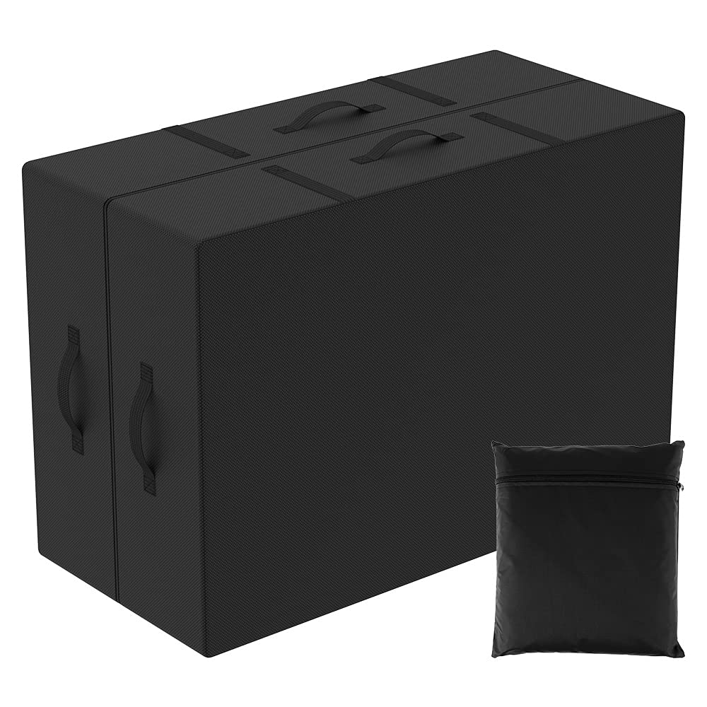 Garden Furniture Cushion Storage Bag, Heavy Duty 210D Oxford Fabric Furniture Cover Bags with 2 Handles and Zipper, 98 x 67 x 46 cm Large Storage Bag Home and Patio Accessories Christmas Tree (Black)