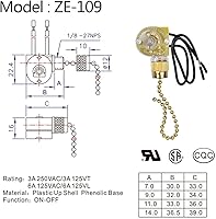 Vista 2 de Zing Ear ZE-109 - Interruptor de ventilador de techo con cables de tracción para ventiladores, lámparas y luces de pared, repuesto de control