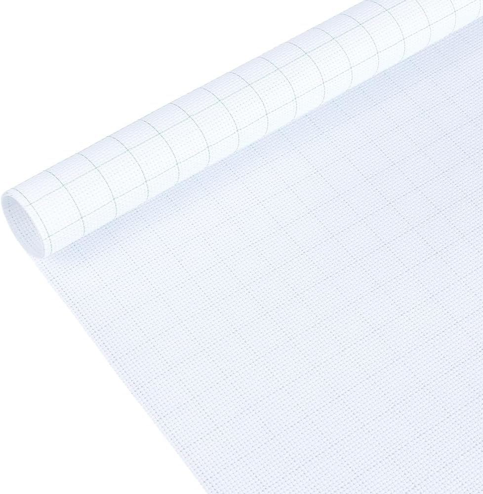 BENECREAT 14CT Aida Cloth Embroidery Cross Stitch Fabric, 39.4×29Inch Easy Count Thread Grid, Cotton Cross-Stitch Fabrics for Craft Embroidery, Handmade Needlework, DIY Handicrafts