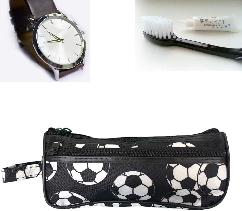 Latin America Focus Soccer Toiletry Travel Bag Case - for Small Accessories, Cosmetics, Electronics, 2 Zippers, 8 x 3.5 x 2 image 4