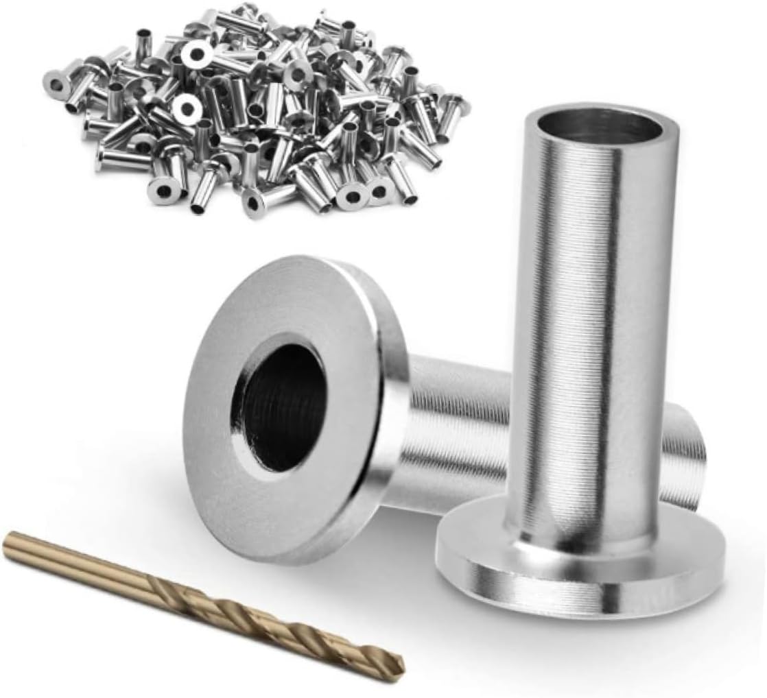 65pcs Stainless Steel Wire Harness Deck Cable Protective Sleeve Cable Railing Grommet Kit