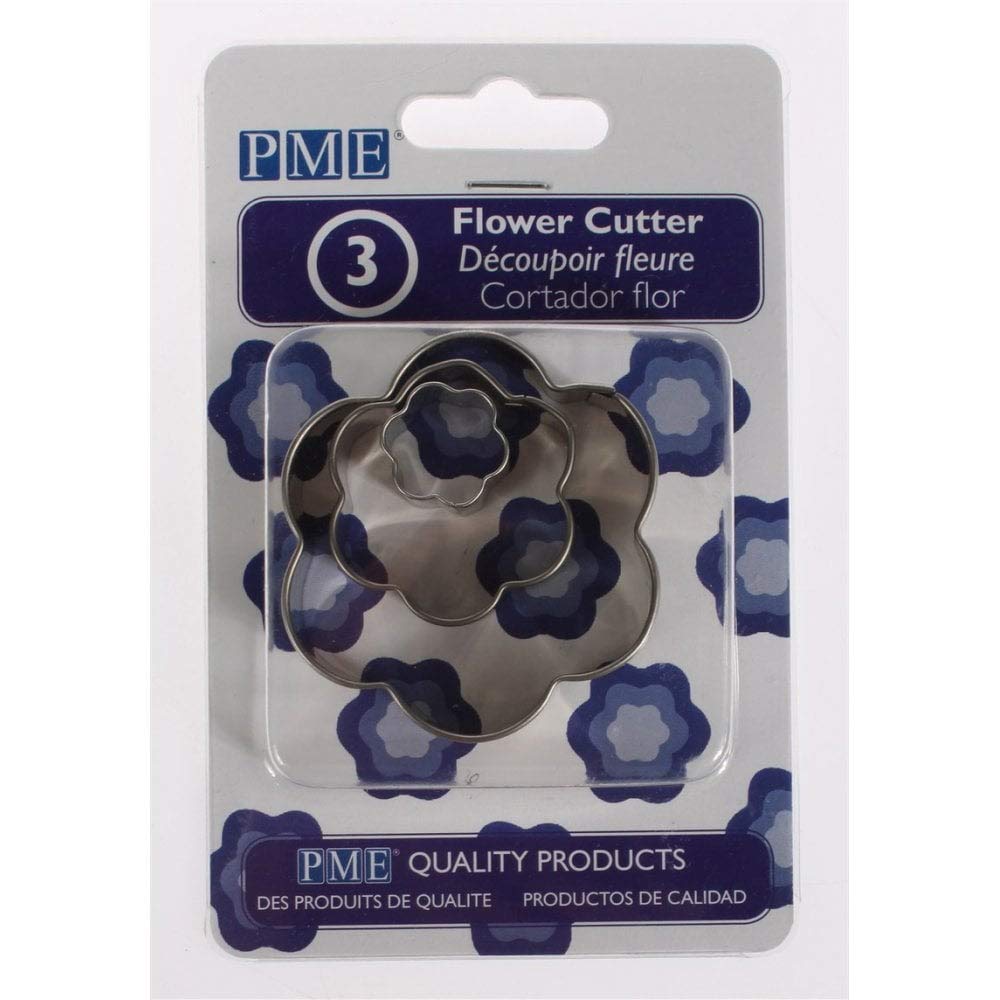 Pme Silver Stainless Steel Flower Cutters, Set Of 3,,6 X 1.2 X 6 Cm