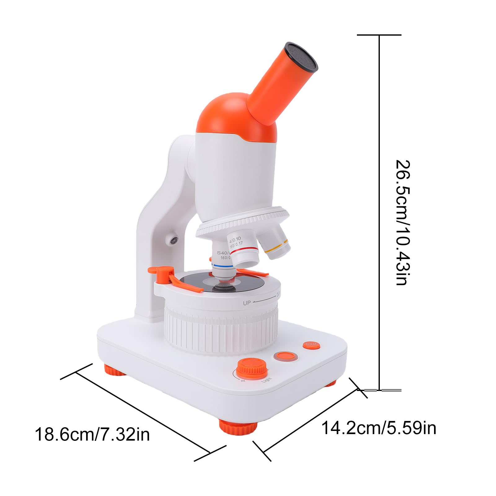 VBESTLIFE Microscopio para Niños, Aumento de 40-400X con 12 Diapositivas Preparadas y Luces LED Duales, para Estudiantes Principiantes, Laboratorio de Educación en el Hogar