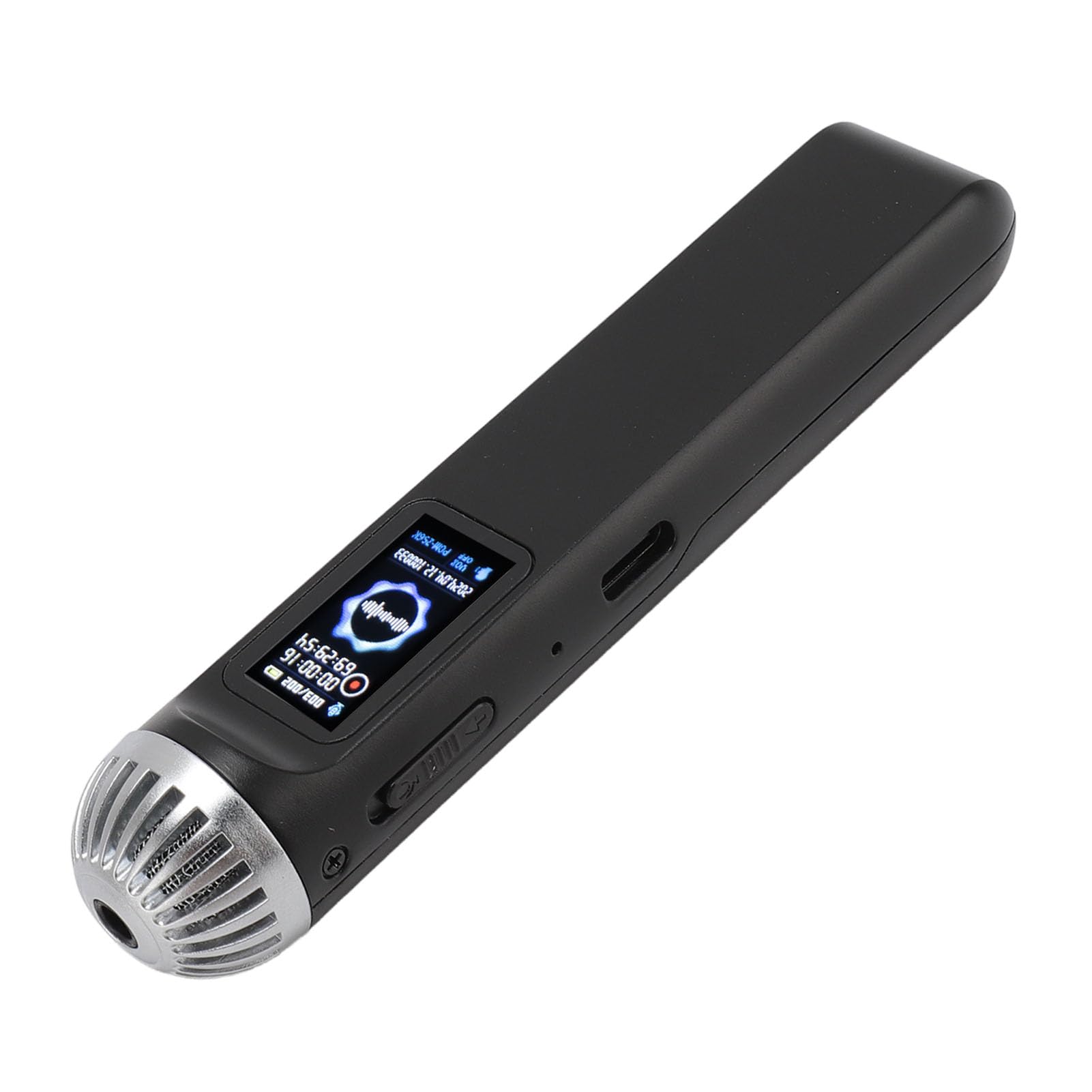Grabadora Activada por Voz, Reducción de Ruido Grabadora de Voz Portátil de Reproducción de Música HiFi con Micrófono para Reuniones (64GB)