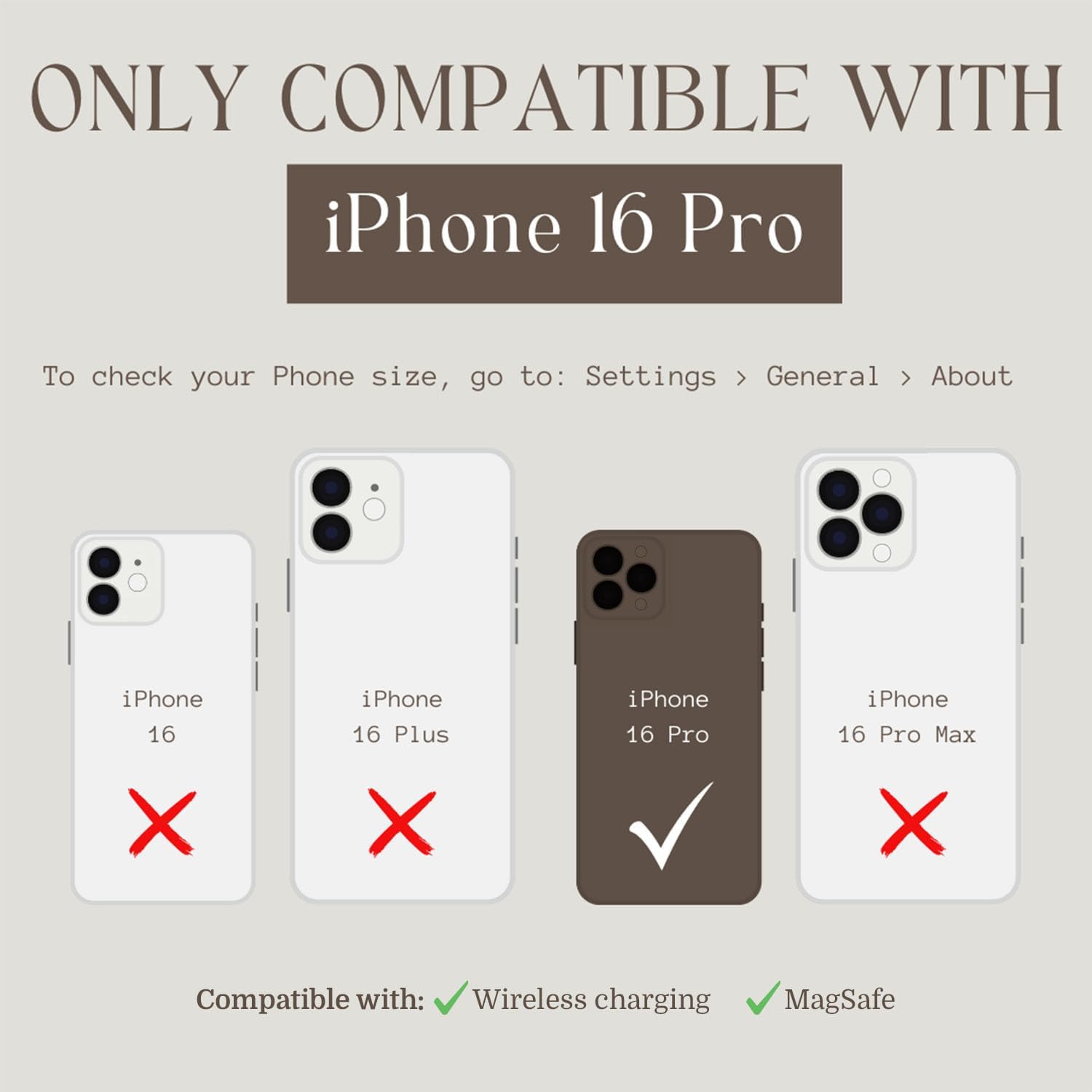 Walli Bundle for iPhone 16 Pro – Aesthetic Magnetic Phone Case + Compatible Magnetic Wallet with Card Holder, Kickstand & Finger Strap - Bow Noir