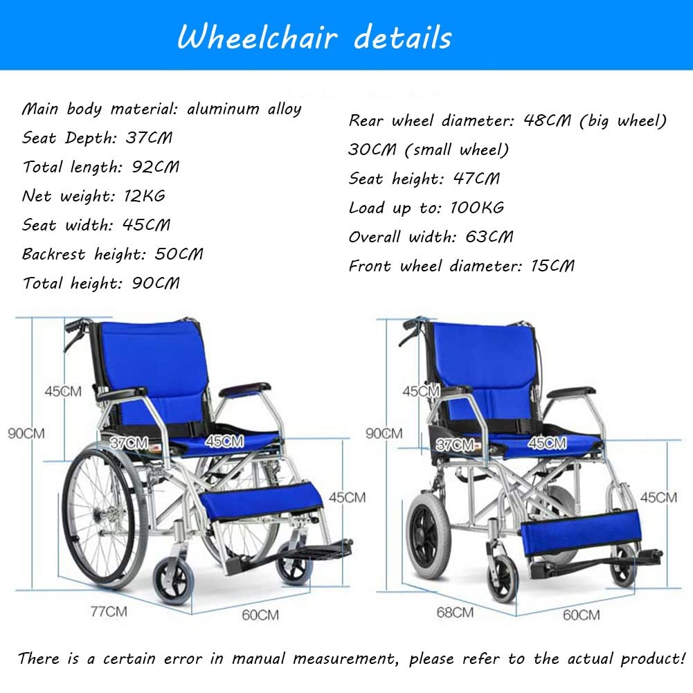 Sillas De Ruedas Plegables Sillas De Ruedas Sillas De Ruedas Ligeras Plegables Sillas De Ruedas Manuales Ligeras Autopropulsadas Para Adultos, Armazón De Aleación De Aluminio Portátil Y Plegab