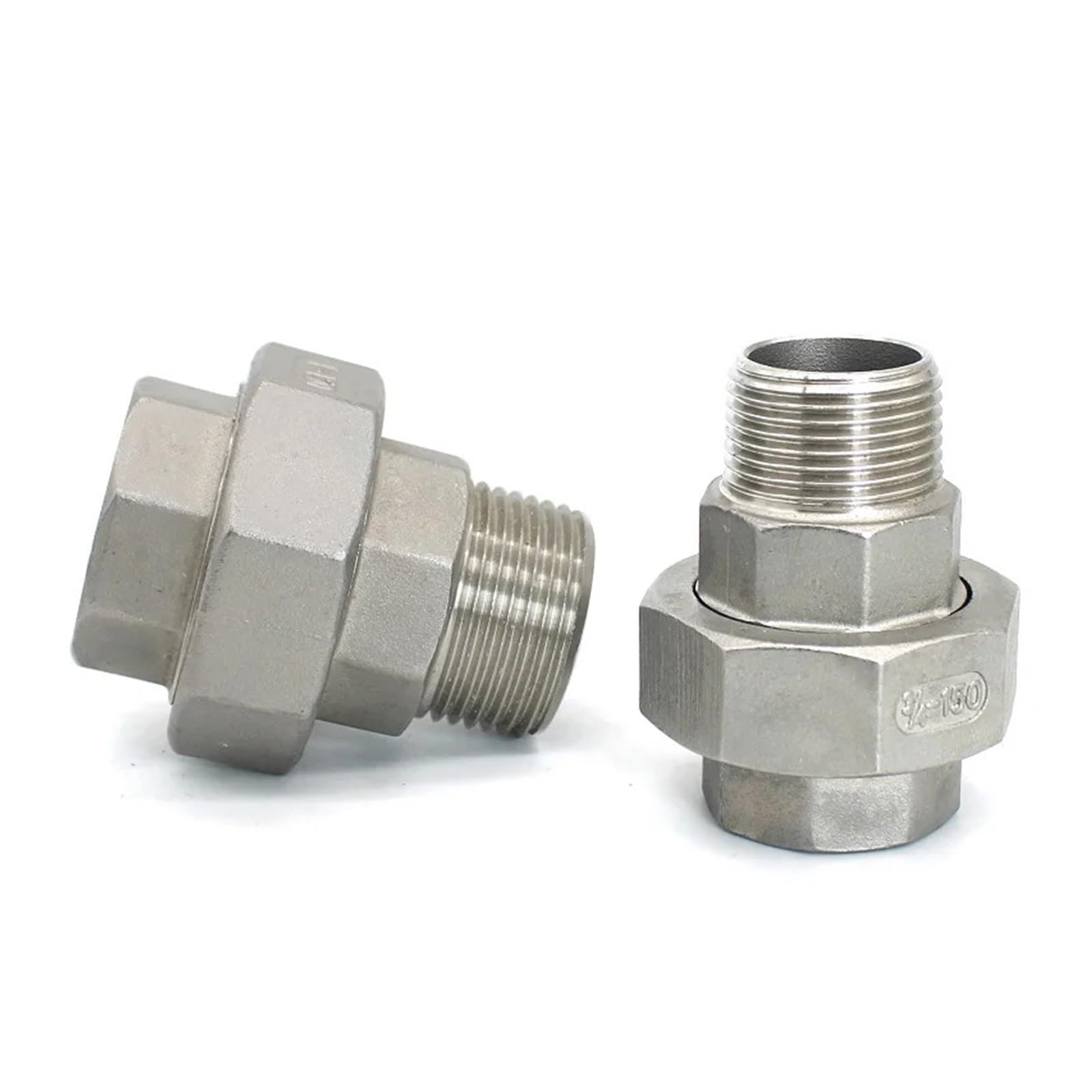 1pc Stainless Steel 304 BSPT 1/2" Male To Female Threaded Union Cast Live Connection Pipe Fitting