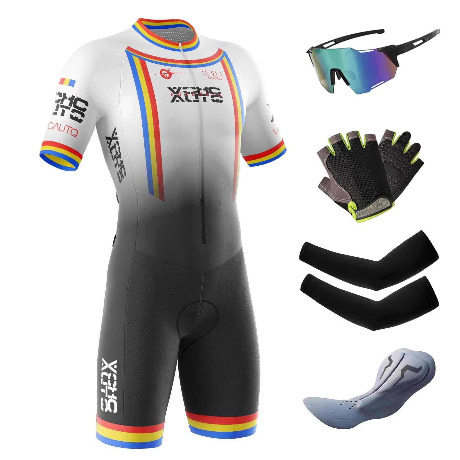 Traje de triatlón para hombre, secado rápido, transpirable, traje de ciclismo para natación, entrenamiento, ciclismo de carretera, ropa de ciclismo