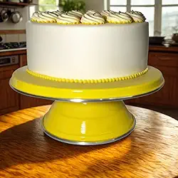 Suporte Bailarina para Bolo Nº 30 Amarelo – Base Giratória Profissional para Decoração de Bolos e Confeitaria