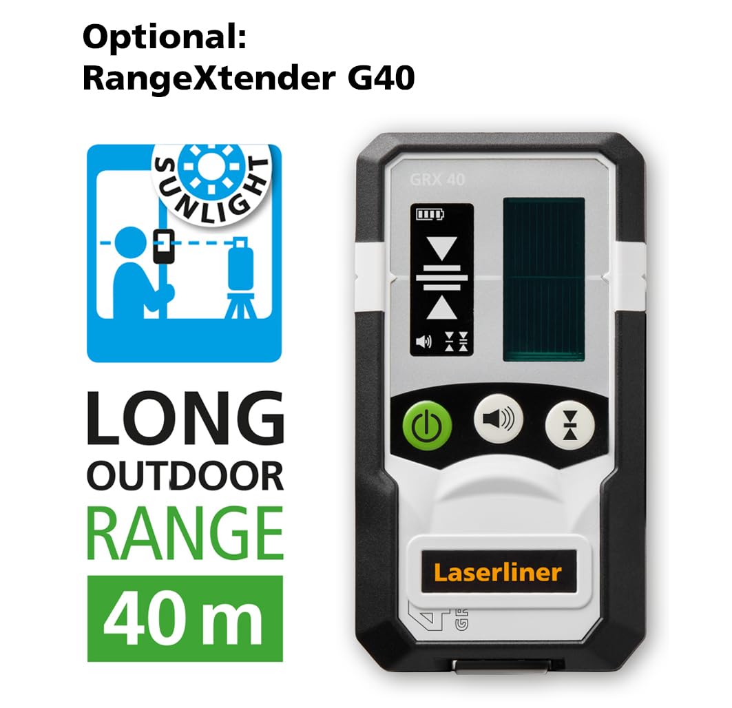 Laserliner SmartLine-Laser G360 Linienlaser, Grün, 360° | Vertikale Linie, Kreuzlinienlaser mit Handempfänger-Modus, ±0,3 mm/m, Selbstnivellierend, Wandhalterung