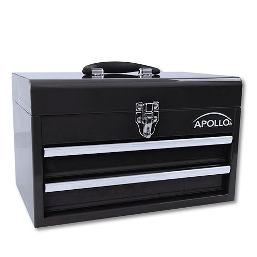 Apollo Tools 14 Inch Steel Tool Box with Deep Top