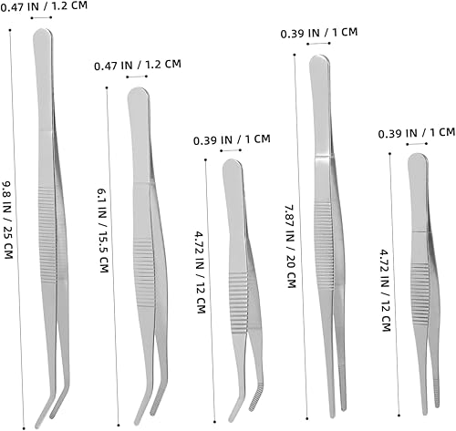 Miniatura 2 de NOLITOY Pinzas de jardinería profesionales, pinzas de precisión, pinzas de joyería, pinzas de acero inoxidable, herramienta de jardinería suculenta,