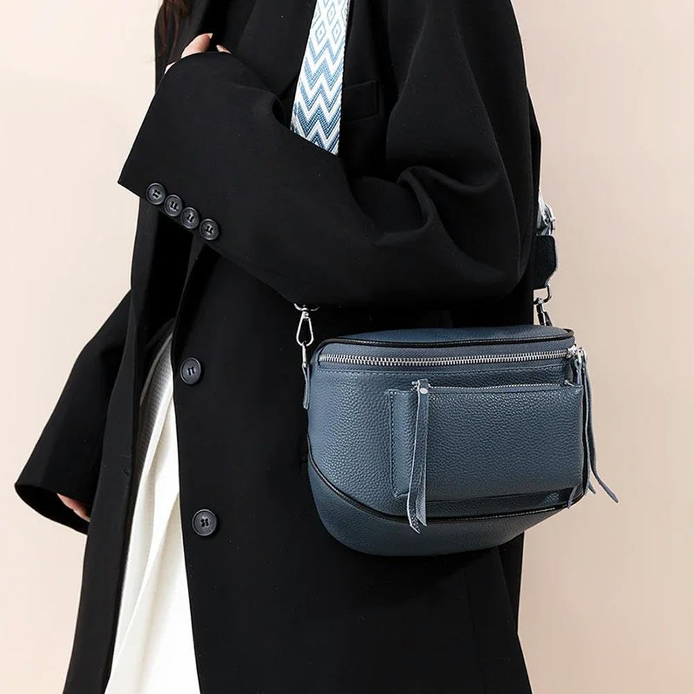 ZBDZSW Bolso de Mano de Cuero Genuino de Lujo para Mujer, Bolso de Hombro, Bolso de Piel de Vaca, Bolso Cruzado de Moda para Mujer, Bolsos de Mano para Mujer Khaki