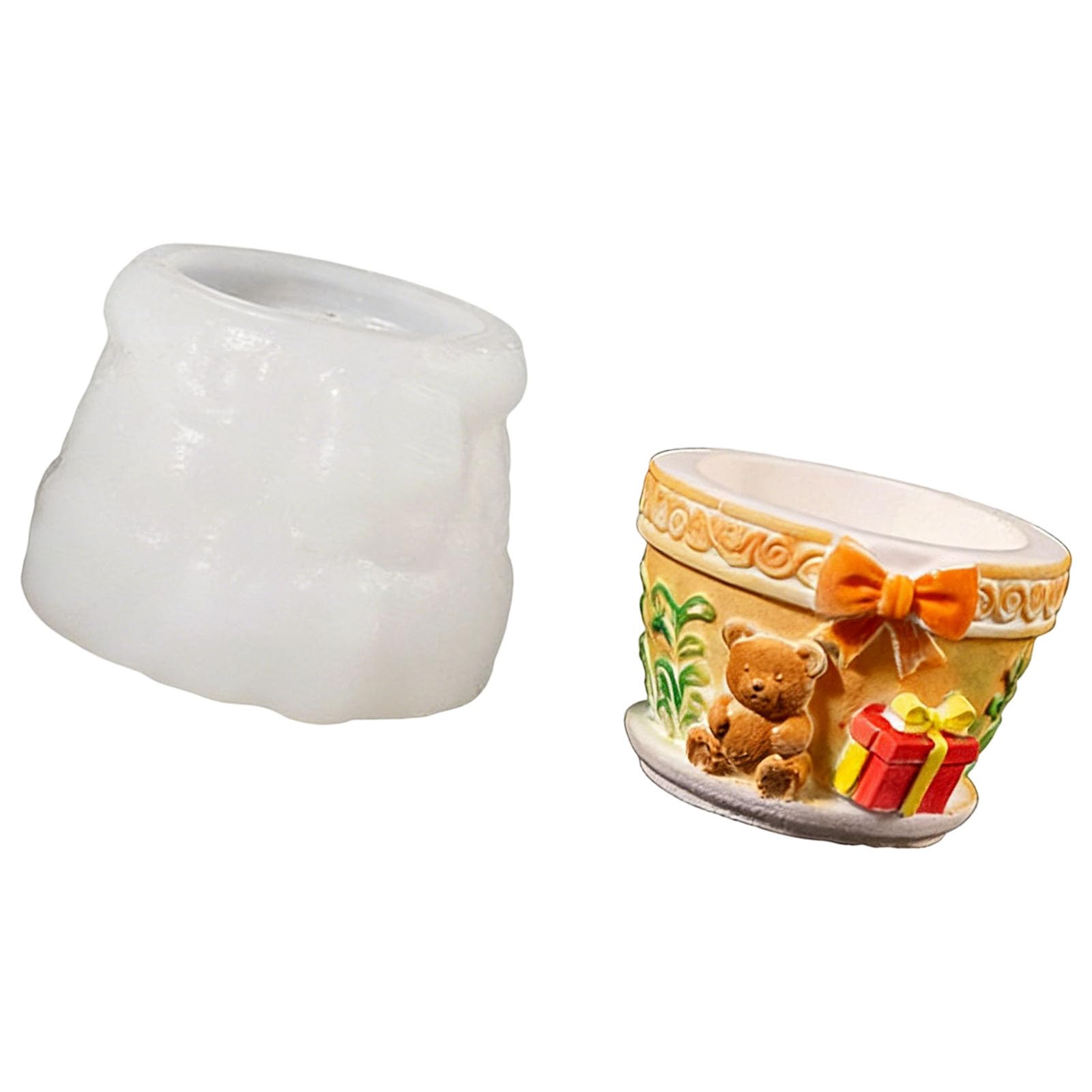 Jazuaiao Cup Silicone Molds Easy Demold Dishwasher Safe for Making Holder Pen Holder Flowerpot Resin Casting Elastomer Conies Cast