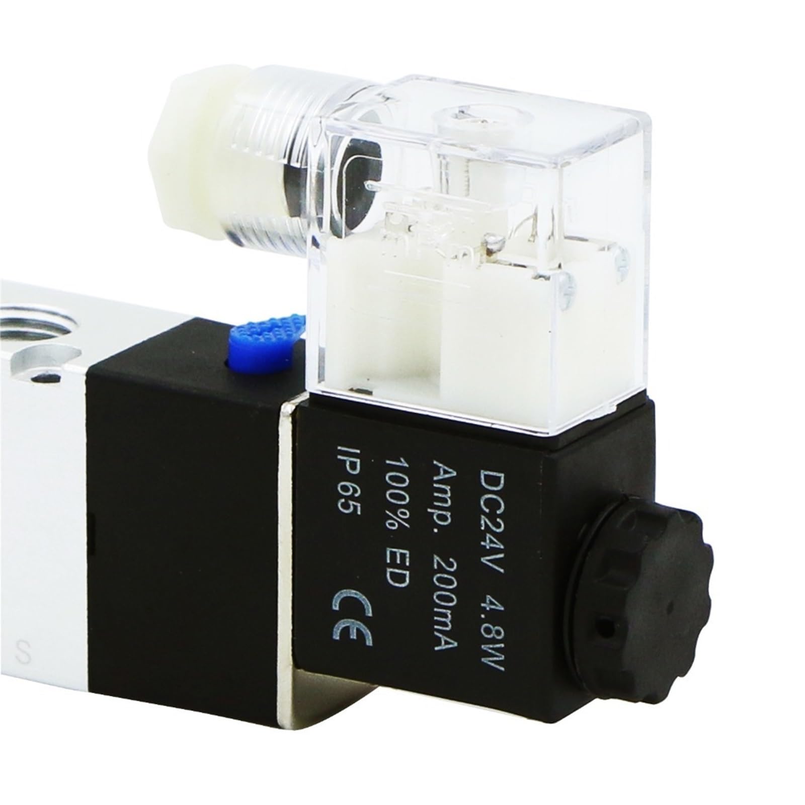 Electroválvula neumática eléctrica de 1/4", 5 vías, 2 Posiciones, CC 24 V, aleación de Aluminio | NPT(used in US)