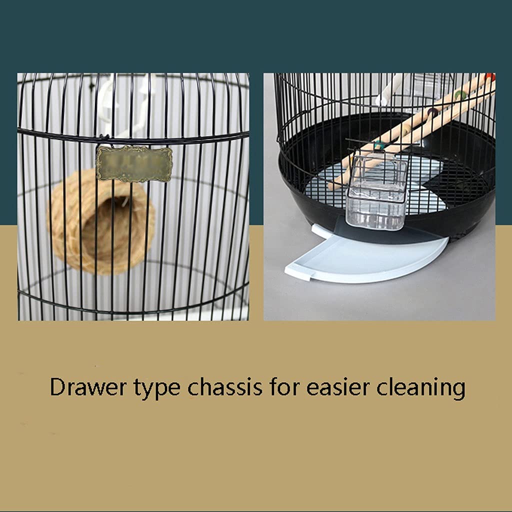 Gabbia Voliera Gabbia per Uccelli Appeso Pappagallo Gabbia per Uccelli Casa Home Budgerigar Live Bird Cage Dome Allevamento Gabbia Canarino Parrocchetto Amore Bird Bird Bird Cage (Color : Black)
