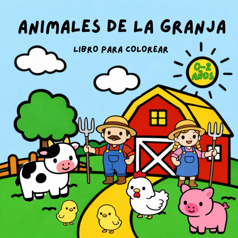 Animales de la Granja: Libro para colorear infantil