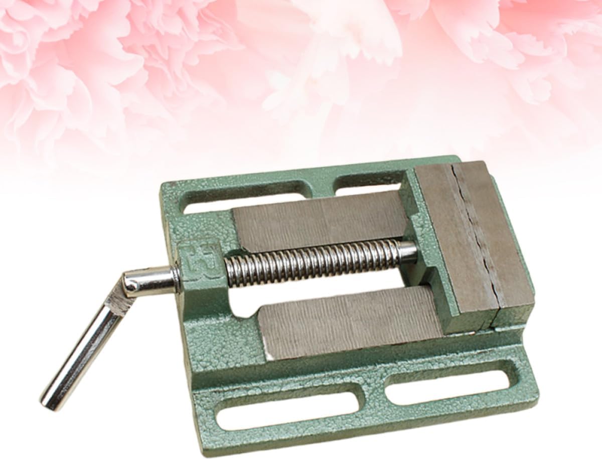 3 Inch Cast Iron Drill Press Vise Bench Clamp with Jaw Opening for Woodworking Milling and Drilling Machines Table Vise Tool Random Color