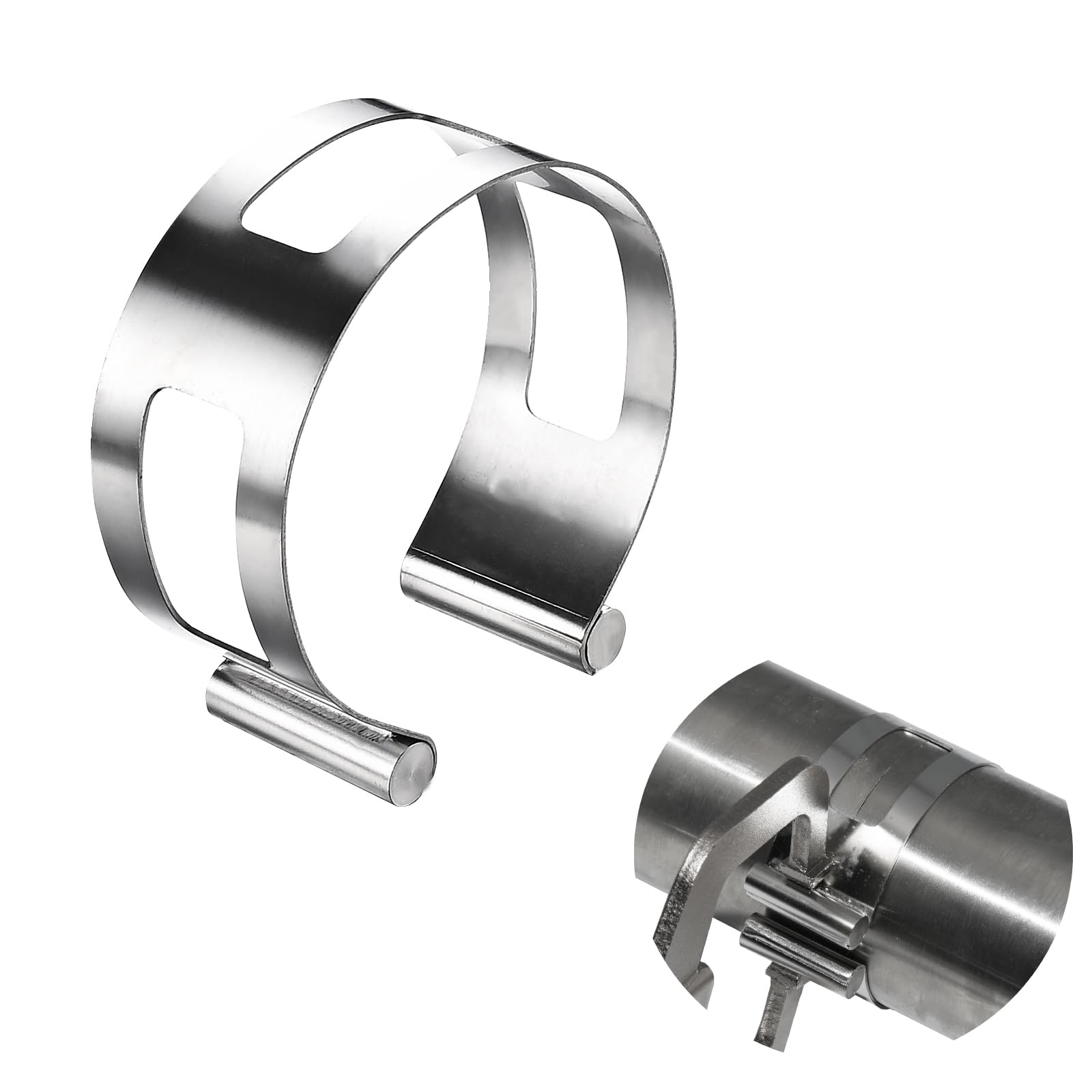 2.5 Inch Stainless Steel Exhaust Clamp, Universal for Welding and Exhaust Pipe Repair (2.5 inches)