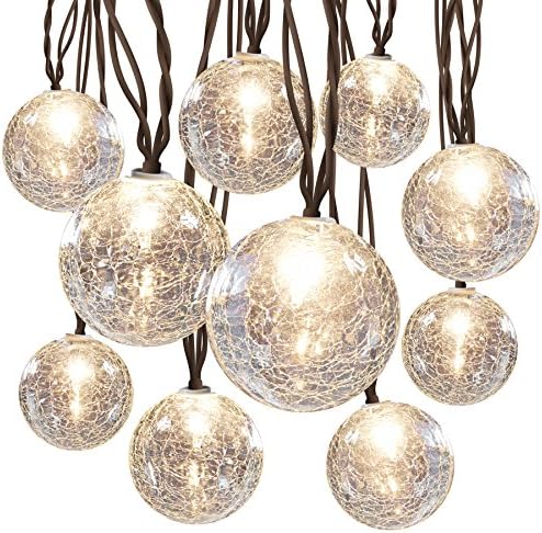allen + roth 8.5-ft 10-Light White Crackle Glass-Shade Plug-in Globe String Lights