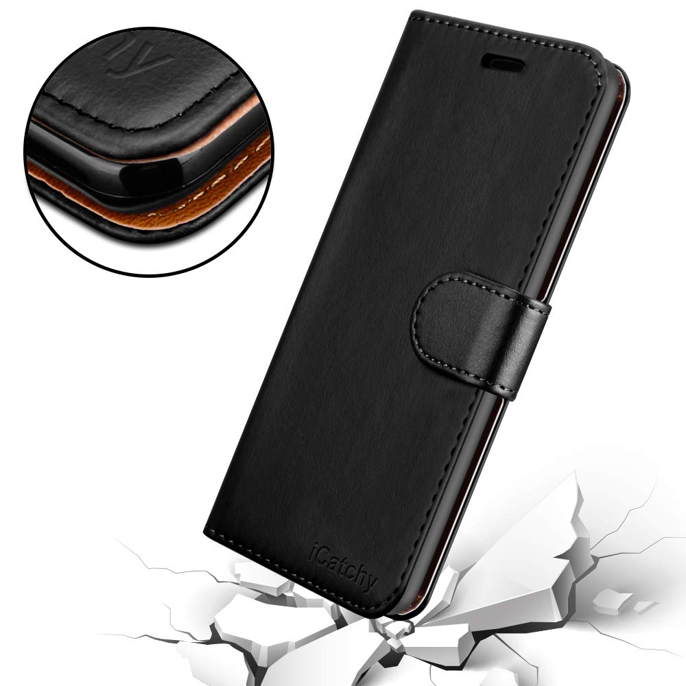 iCatchy - Custodia a Portafoglio in Pelle per Motorola Moto E7