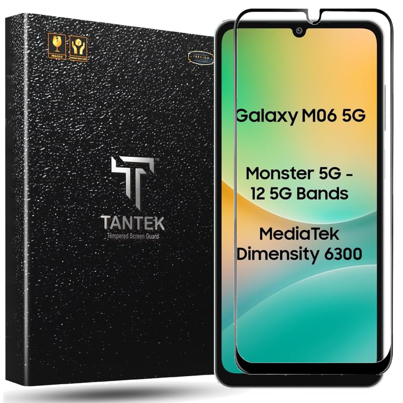 Image of TitanGuard Tempered Glass Screen Protector Guard for Samsung Galaxy A06 / M06 / F06-9H Hardness, Military Grade, Anti-Static, Easy Installation Kit - 1 PACK