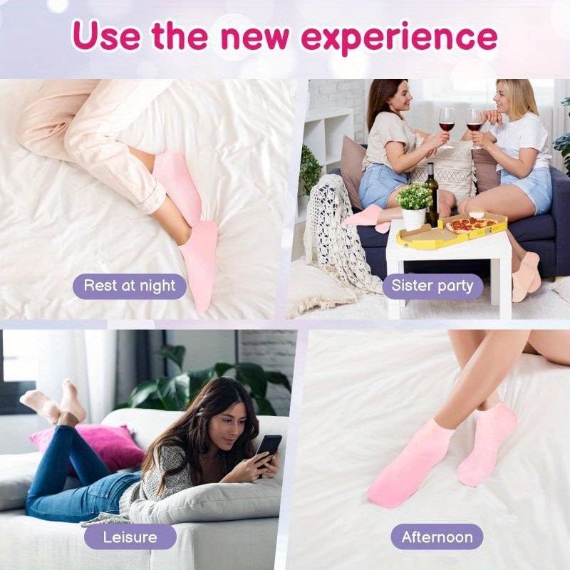 Image of Silicone Socks for Women, Crack Heel Repair Socks, Spa Gel Socks for Women, Silicon Socks, Silicone Socks for Men, Foot Hydration Socks Vitamin E- Multicolour (foot moisturizer socks)