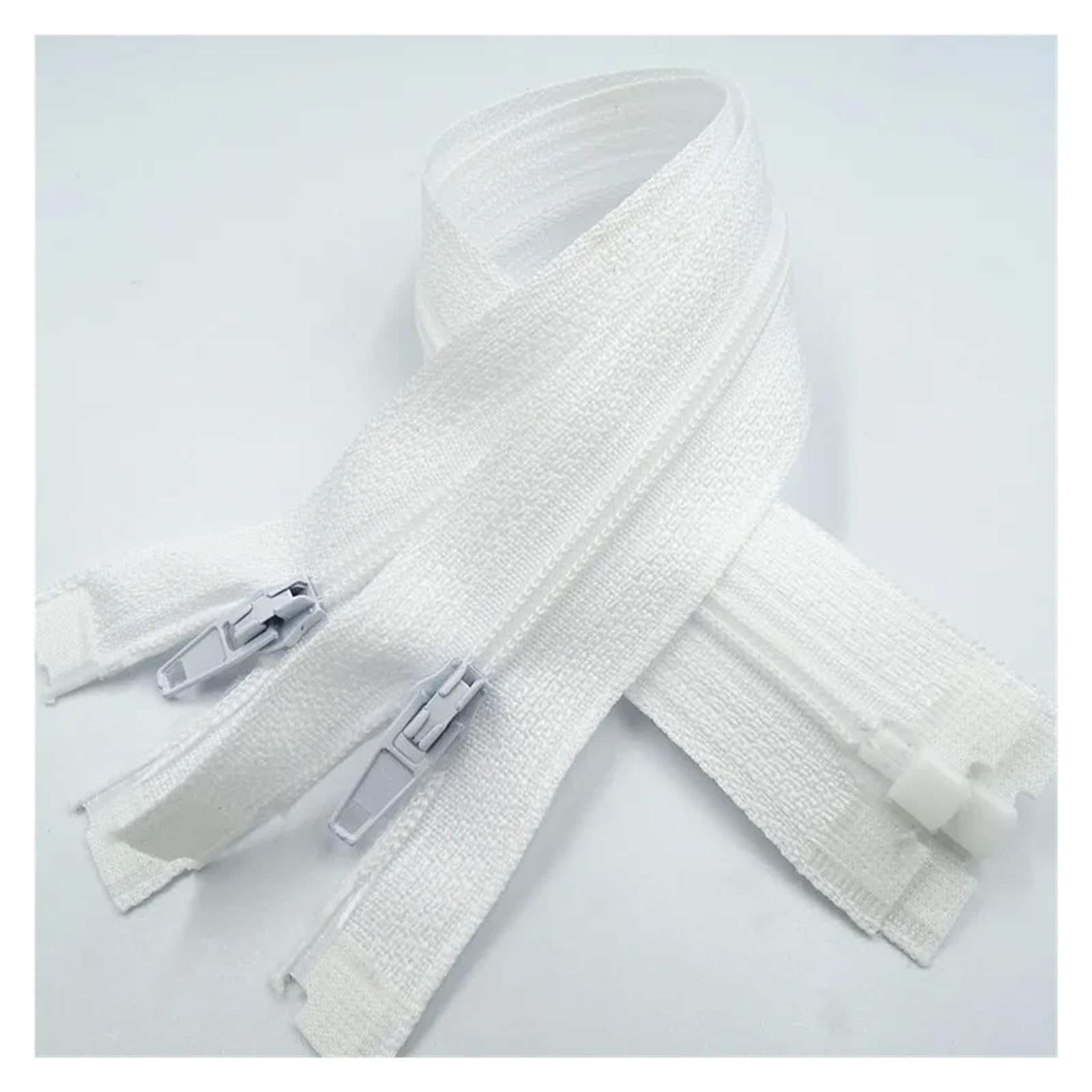 Zipper Eplacement,Open Ended Zip Fasteners,5Pcs Separating Nylon Spiral Coil 20Cm-60Cm Suitable for Garment Sewing and Crafts Process(White,20CM)