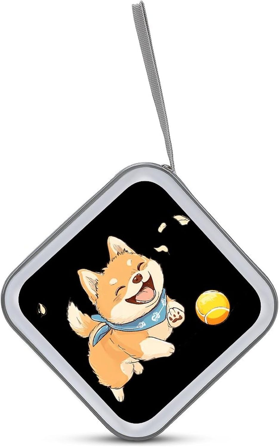 Shiba Inu Puppy Dog Playing CD Case DVD Storage Holder Binder 40 Capacity | protective,hard case,protable loop,travel car use,zippered closure