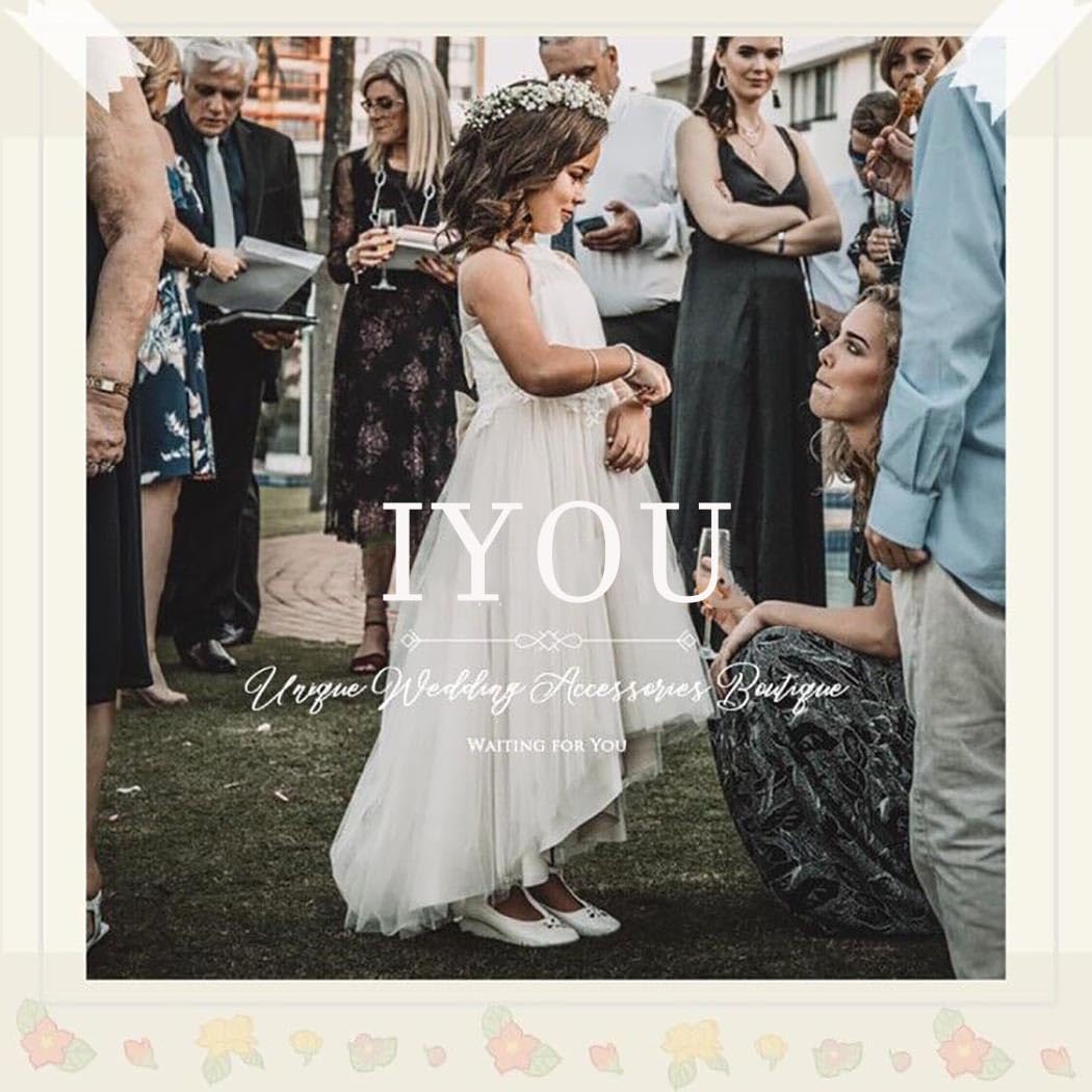 IYOU Fascia per capelli da comunione con fiore bianco Coroncina da principessa in cristallo Accessori per capelli con perle di strass Ragazze e bambina