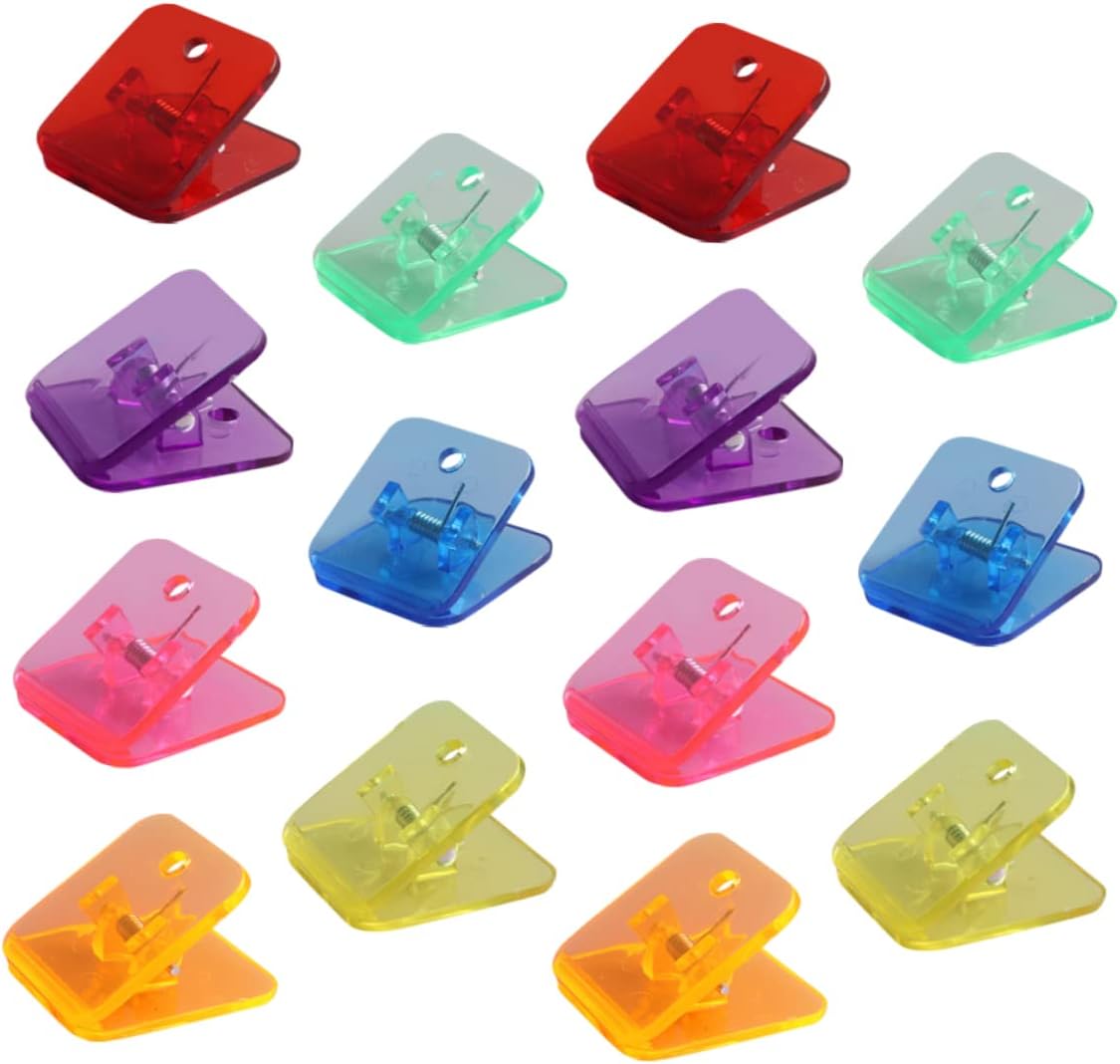 14pcs Household Paper Clip Adorable Sealing Clip Plastic Clamp Mini Clips Office Accessory for Document Organizati