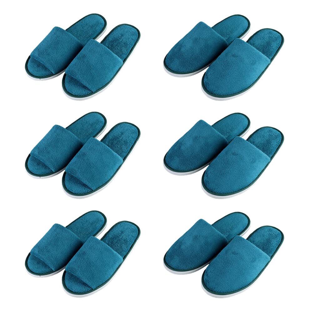 4 Pares de Zapatillas de Terciopelo Desechables para huéspedes en casa, Zapatillas de Punta Abierta para Hotel, Zapatillas Desechables de Interior para SPA de Viaj