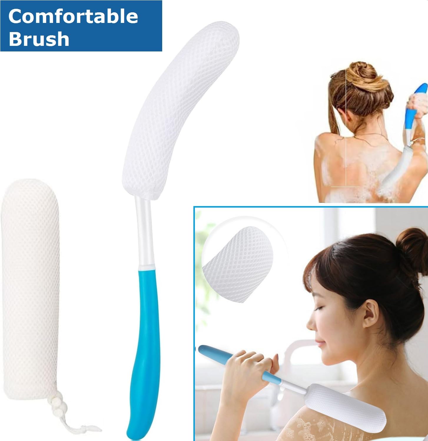 Kit di ausili per WC con spazzola da bagno, strumento per pulire il fondo del WC, per disabili, anziani, incinte fisicamente sfidate