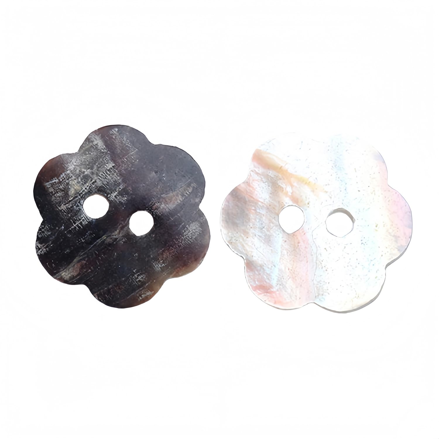 5 PCS 2 Holes Heart Star Flower Square Shaped Mother of Pearl Delicate Natural Shell Buttons for Sewing Craft Scrapbooking