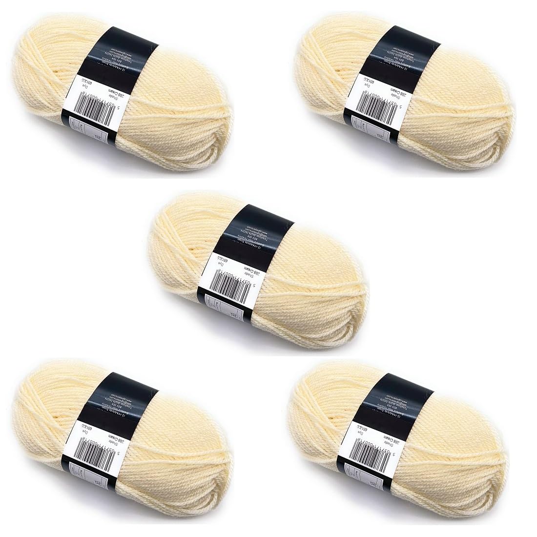 Ovillos de Lana Cygnet Aran crema para tejer mantas de ganchillo y ropa de invierno en casa