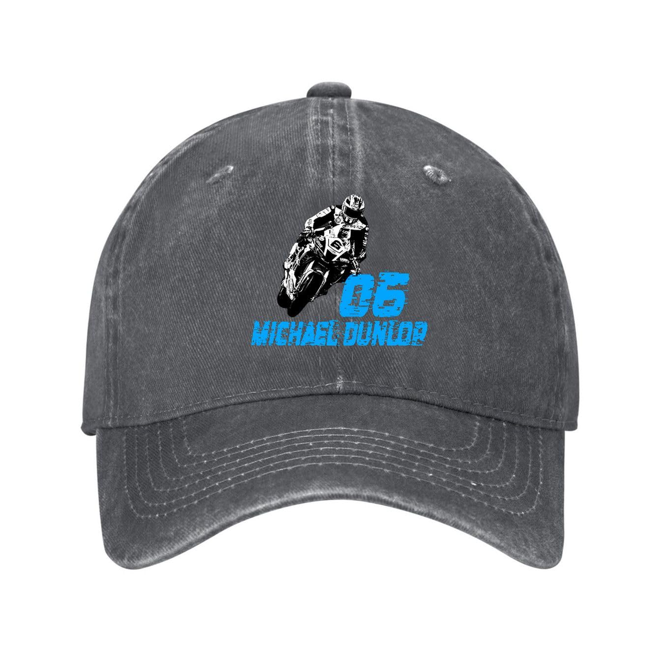 Kciutud Michael Dunlop 06 Charcoal Washed Denim Baseball Cap Adjustable Vintage Distressed Dad Hat Men Women Retro Soft Cotton Size is: One Size