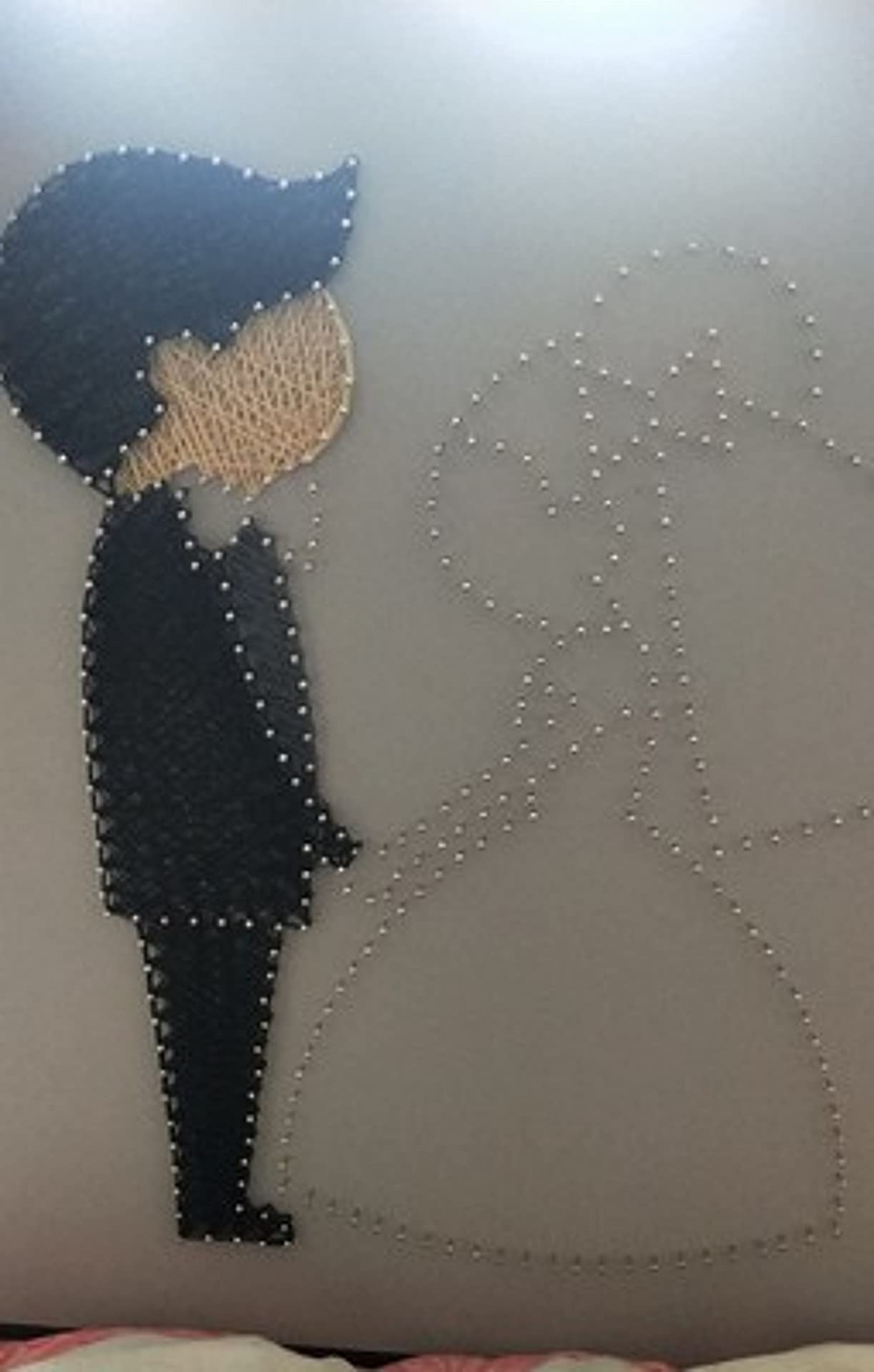 ZHONGJIUYUAN String Art Kit, DIY Bastelset für Erwachsene, für Anfänger bis Fortgeschrittene, Basteln Sie ein handgefertigtes Geschenk – Happy Weding, 30 x 30 cm