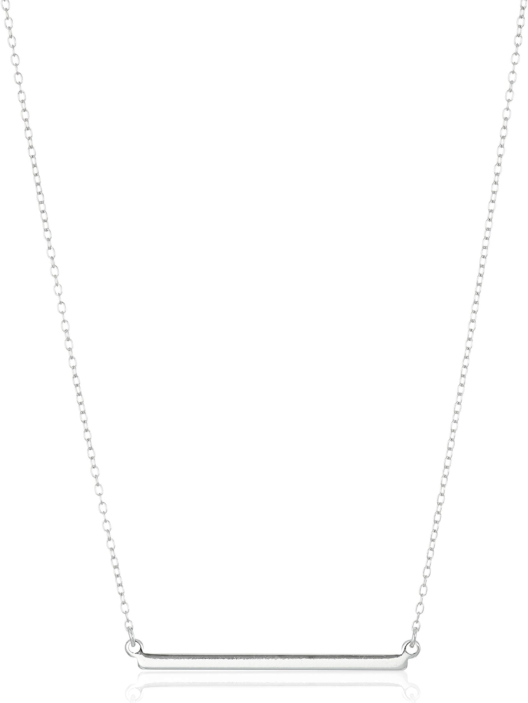Women's Sterling Silver Horizontal Bar Necklace, 18"