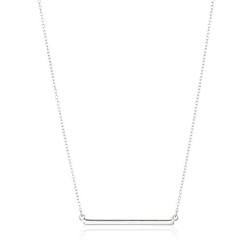 Amazon Essentials womens Sterling Silver Horizontal Bar Necklace, 18" (previously Amazon Collection)