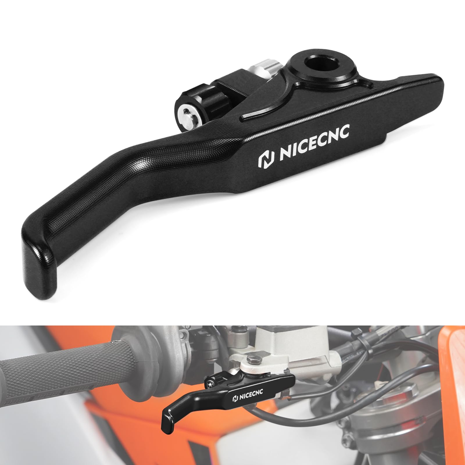 NICECNC Schwarzer Shorty-Bremshebel, Compatible with 125–450 XC/SX/XCF/SXF 2014–2025, Compatible with 125–501 TE/TC/FE/FC 2014–2015, Billet-Aluminium, Siehe Passform