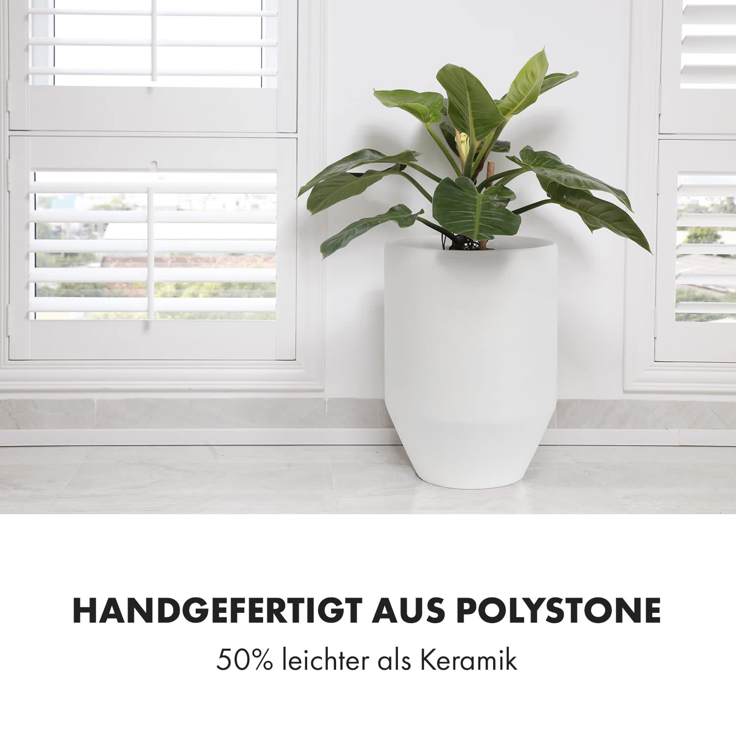 Fox&Fern M Bloempot, groot, incl. waterreservoir, hoge bloempot van 24