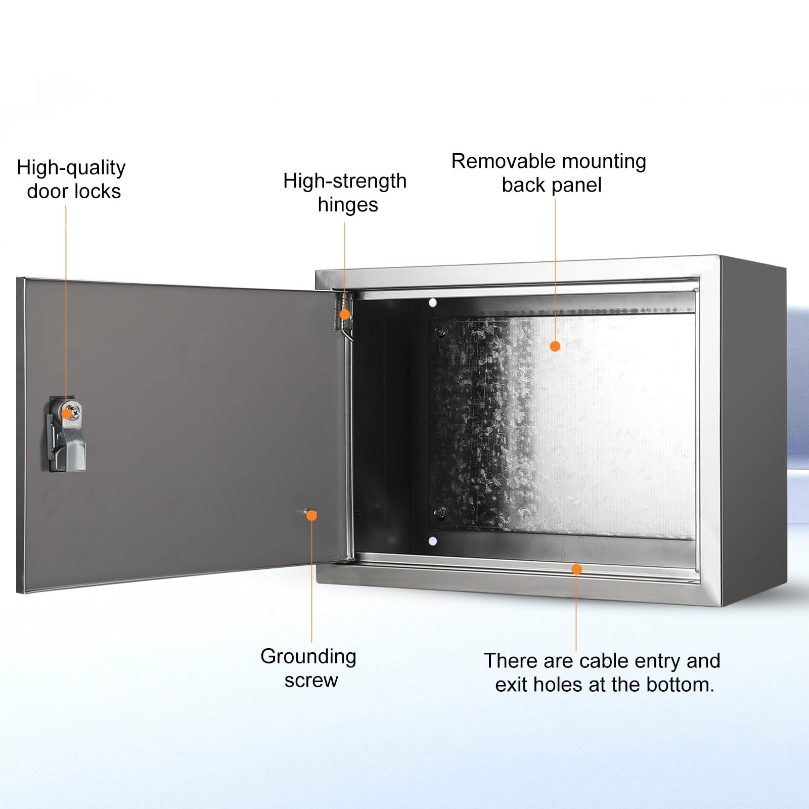 Heavy Duty IP65 Impermeabile Incattolare Elettrico Box 304 Acciaio Inox Chiudibile A Giunzione Chiudibile Con Piastra Di Montaggio Rimovibile Interno Uso Esteriore Per Applicazioni Commerciali Industr