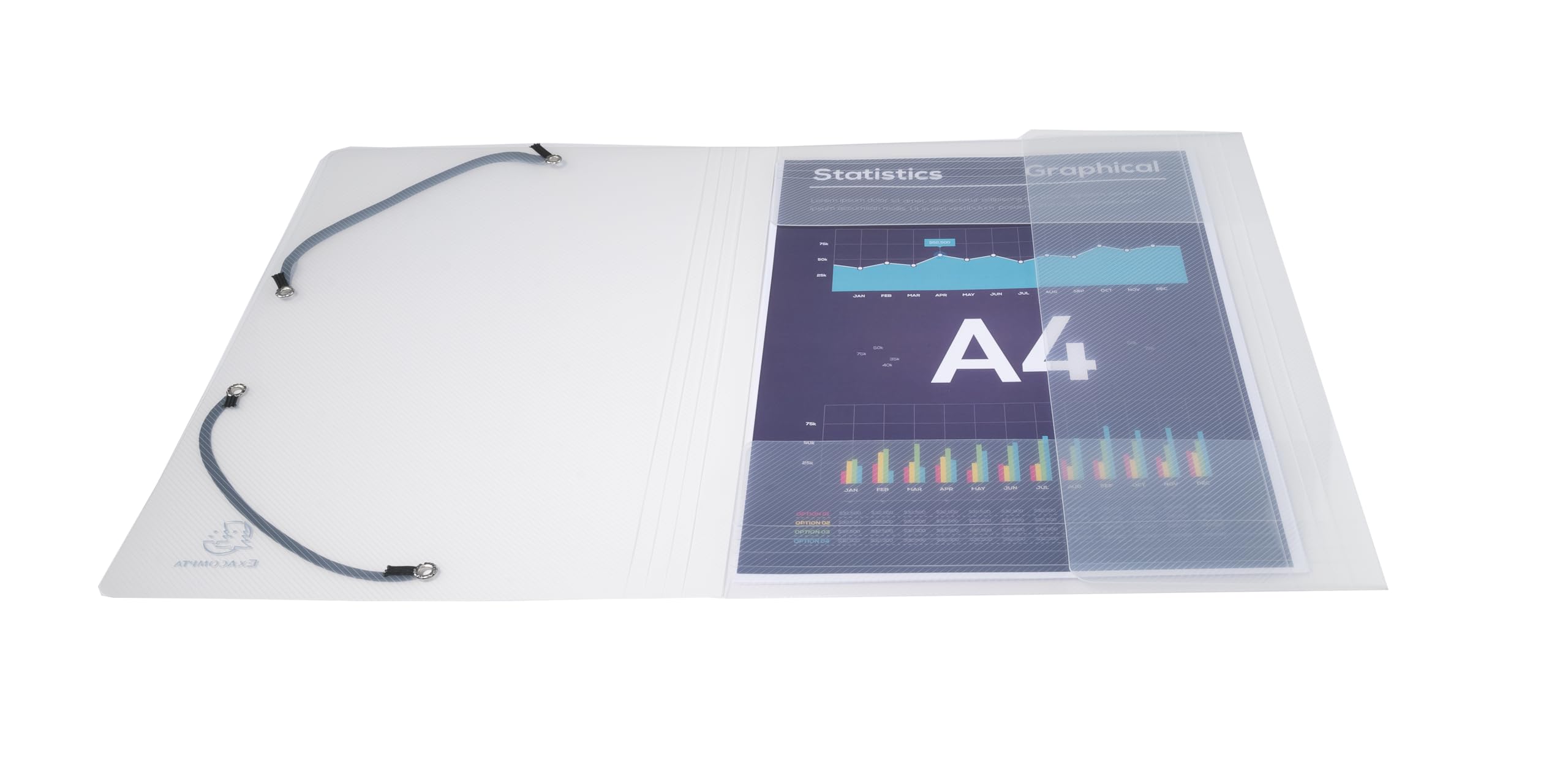 Exacompta - Rif. 56742E - Confezione da 25 cartelle con elastico Kreacover - tasca a 3 scomparti - in polipropilene opaco - dimensioni 24 x 32 cm per documenti formato A4 - colore bianco