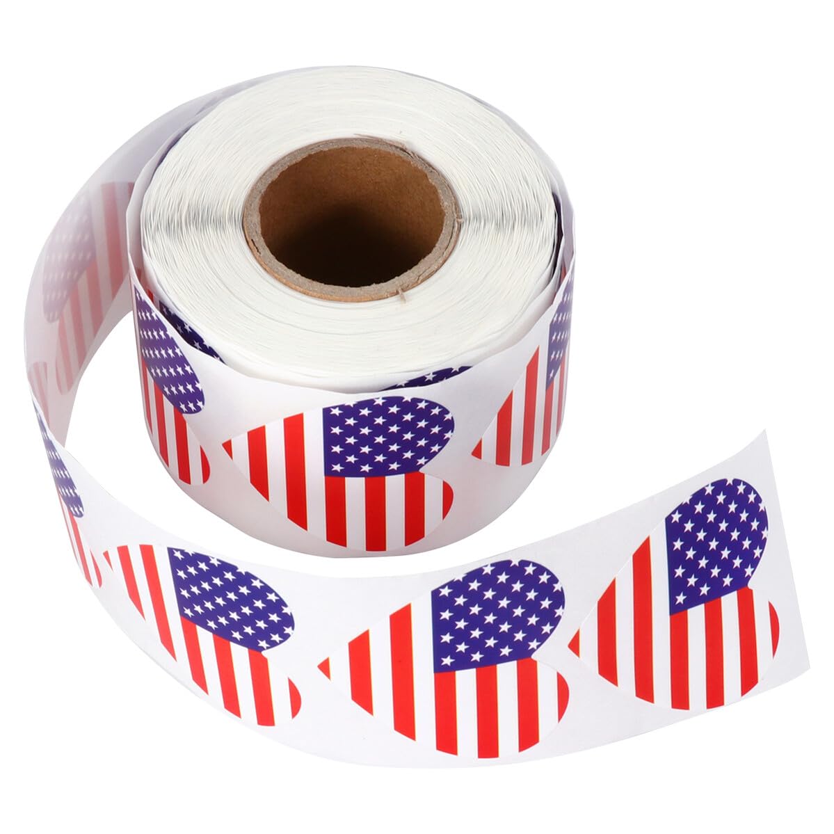500 Stück Aufkleber Papier mit Nationalflagge Herzförmige Rolle